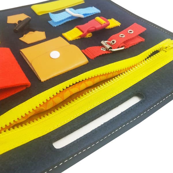 Montessori Activity Board Felt Educational Learning Toy for Children Basic Skills with Buttons Zipper Shoelaces and Buckles