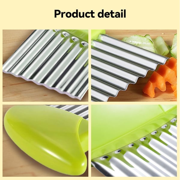 Rostfritt Stål Potatis Morot Chip Grönsak Crinkle Wavy Chopper Cutter Pommes Frites Slicer 2Pack/Set