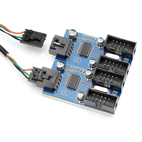 Moderkort Usb 2.0 9-stiftshuvud 1 till 4 förlängningshubb Splitter Adapter Converter 30cm 9-stifts intern