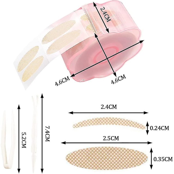 Øjenlågstape, Usynlig Fiber Dobbelt Øjenlågstape Stickers, Øjenlågstape Til Hættede Øjne Selvklæbende Øjenbånd Fiber Til Mono-øjenlåg (1200 stk, S Størrelse