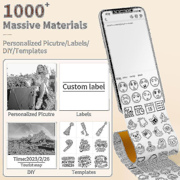 Phomemo T02 Mini-tulostin, kannettava tulostin, lämpötulostustarra, langaton musteeton taskutulostin, itseliimautuva etikettilaite -ys Pink A
