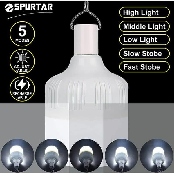 2-pakning 5000 Lumen Camping Lanterner - 5 Modus Oppladbare LED-lys