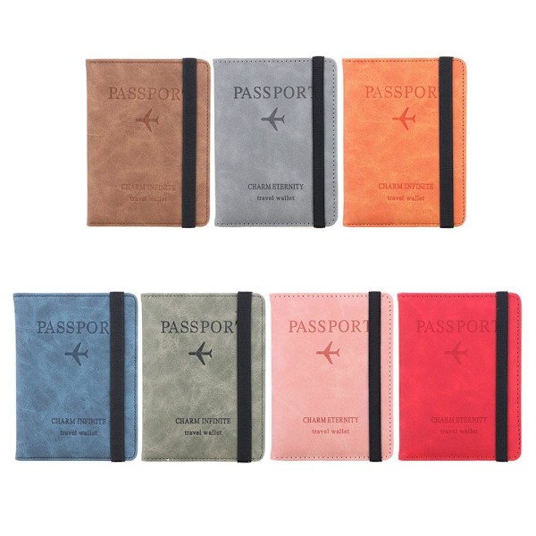 RFID Læder Pas Etui Dokument Rejse Pas Holder kaffe coffee 14.8cmX1cmX11cm(5.82X0.39X4.33)