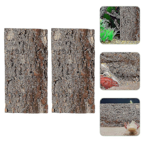 2 stk. terrarium reptiler kork reptil solbad platform reptil tank plade terrarium bark dekoration