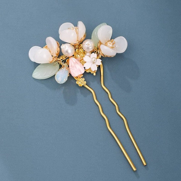 Vintage Hårklipp Blomst Perle Hårpinne U-Formet Hårnål Bryllup Bobby Pins For Buns Hårnåler Kvinner Hodeplagg