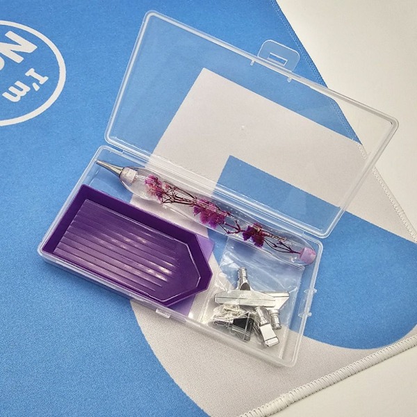 5D Resin Diamantmålning Penna Punkt Borrpennor Lim Lera Bricka Box Set C