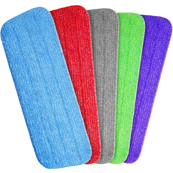 5 stk mikrofiber rengjøringsputer moppputer 16 tommer vaskbar klut mopphode erstatning passer for de fleste spraymopper