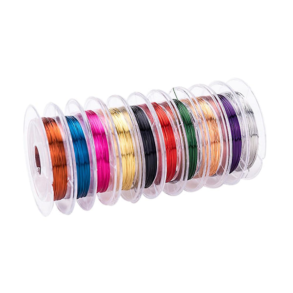 10 rolls/pack Assorted Color 0.3mm Copper Wire 10m Flexible Artistic Jewely Beading Wire(Random Color)