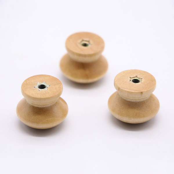 10 st 24 mm svampformade vita knoppar för möbler, svampformade träknoppar för skåp och lådor, handtag för garderob och dörr