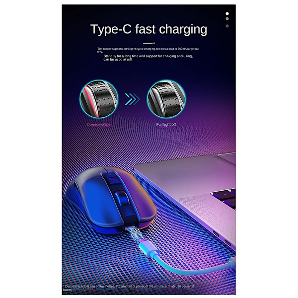 Bluetooth Dual-mode Trådlös Spelmus 1600dpi Tyst Laddningsmus Notebook Desktop Universal