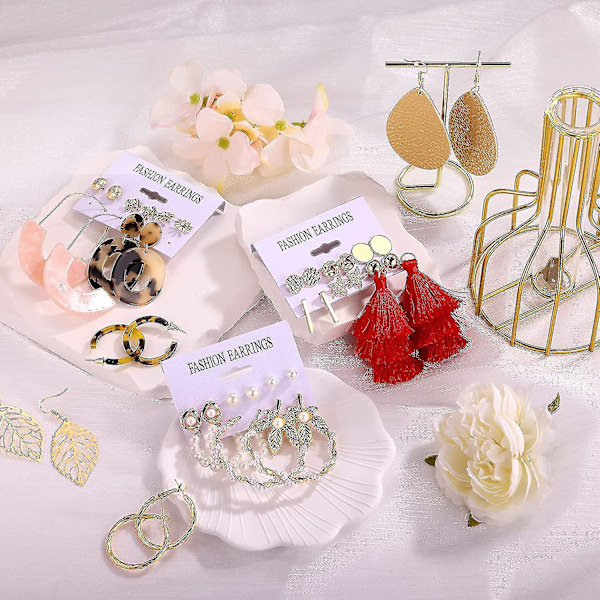 Øreringe sæt til kvinder og piger, 61 par fashion kvast øreringe akryl creol stud drop dingle øreringe til fødselsdagsfest gave, assorterede stilarter og farver