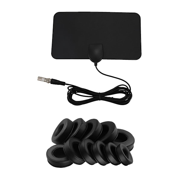 Flat Hd Digital Indoor Zoom Tv Antenna Hdtv 50 Mile Range & Soft Pu Earpad Foam Ear Pads Cushions F