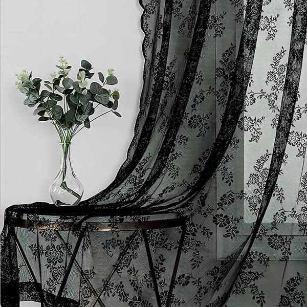Sorte blondegardiner 2 stk. Sort Black 100 x 200 cm