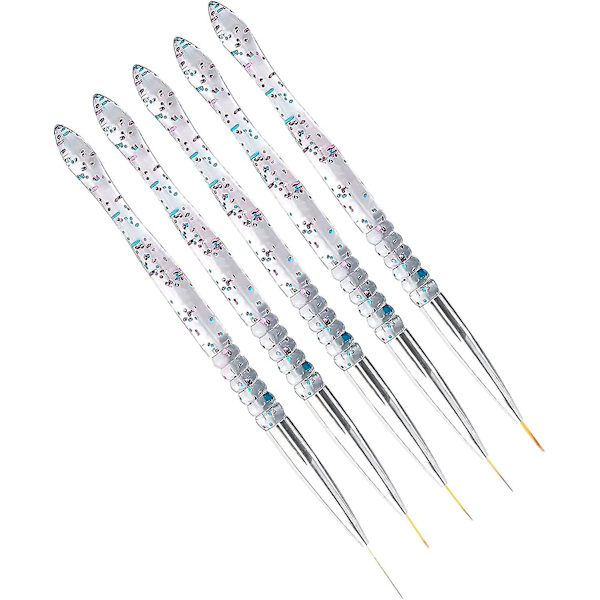 5 st 7/9/11/15/18 mm nagelborste set, akryl kristall borste nagelkonst nylon borsthuvud nagelverktyg