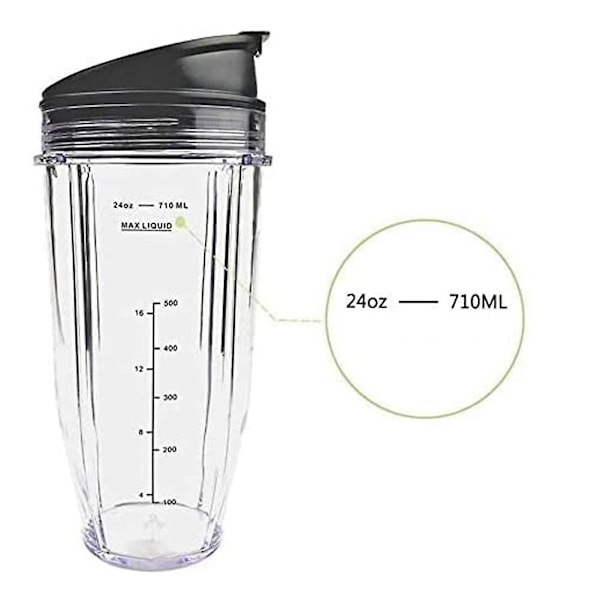 24oz ersättningskoppar kompatibla med Ninja Nutri Bn401, Bn701, Ss101, Bn400, Bn800, Bn801 Blender
