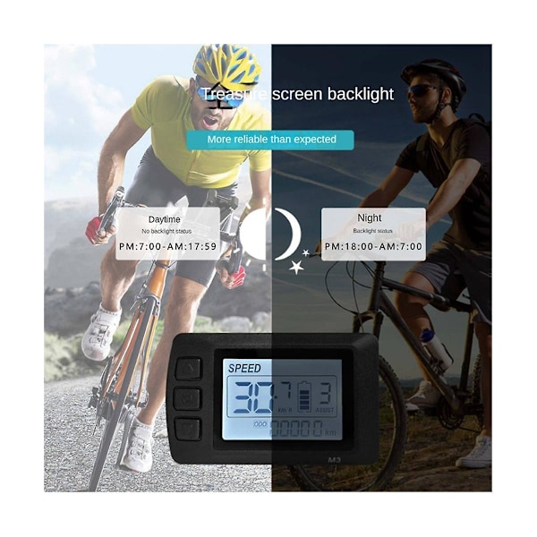 Ebike Lcd-m3 Display 24v36v48v Sm-kontakt Anslutning Display Lämplig För Elektrisk Cykel Smart C