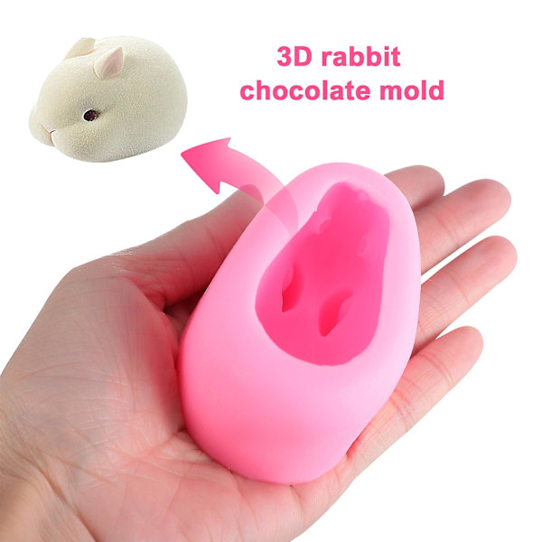 3 stk. Cartoon Kanin Kageforme Påske Kanin Fondant Kageforme Mousse Slik Chokolade Silikone Bageforme