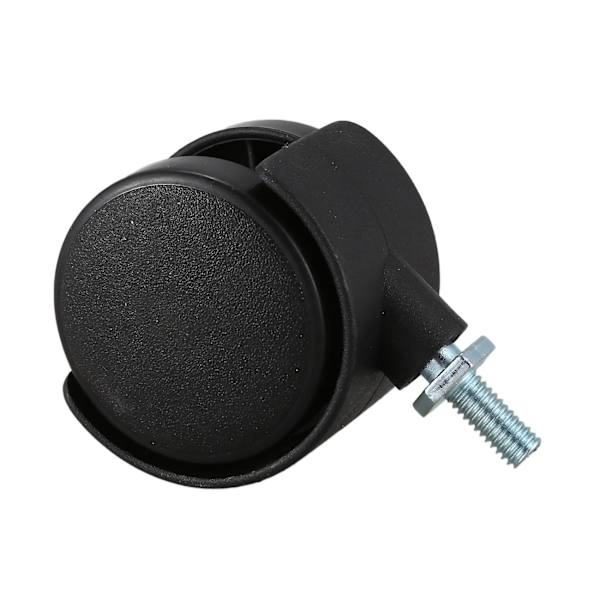 8 stk. 6 mm gevindstang 40 mm dobbelthjul roterende hjul sort