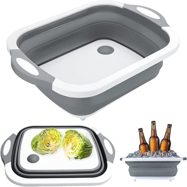 3-in-1 Chopping Board Foldable Multifunctional Bowl Drain Basket Portable