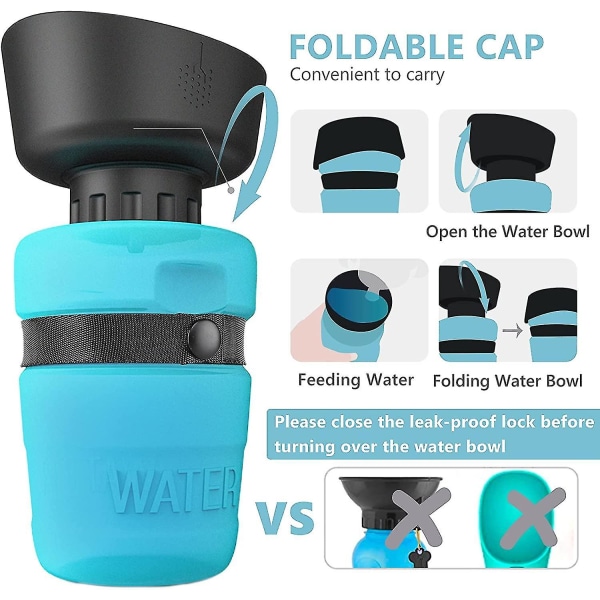 Hundevandflasker, Hundevandflasker Rejse, Bærbar Hundevandflaske, Bpa-fri (18oz