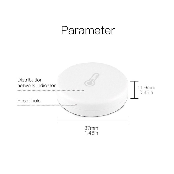 Zigbee Smart Temperatur- och Luftfuktighetssensor Batteridriven Säkerhets Mini Hygrometer med Tuya Sma