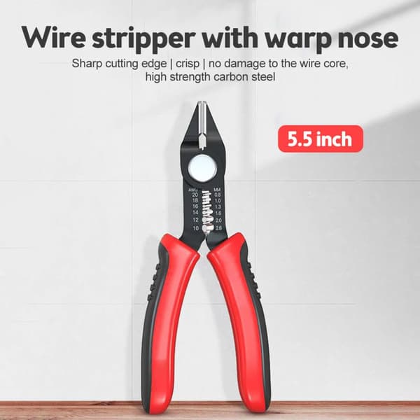 Wire Cutters Precision Flush Pliers med Supplerende Stripping, Cutting Pliers, Handy og Ultra Sharp Wire Cutter (6 tommer)