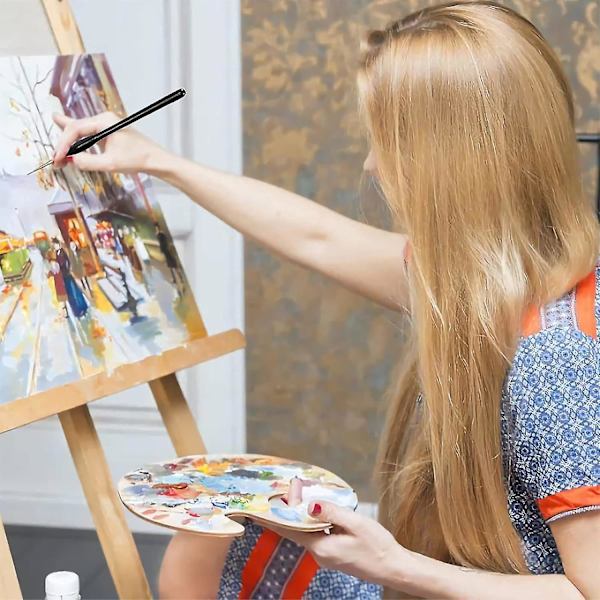 15 kappaleen hienojen siveltimien miniatyyrisivellinsarja, kolmiokahva ja matkakotelo