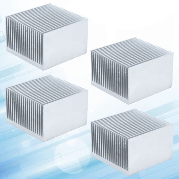 4 stk. aluminium kølefinner køleplade radiator køleplade til elektronisk CPU-modul 60x60x39mm uden klæbemiddel