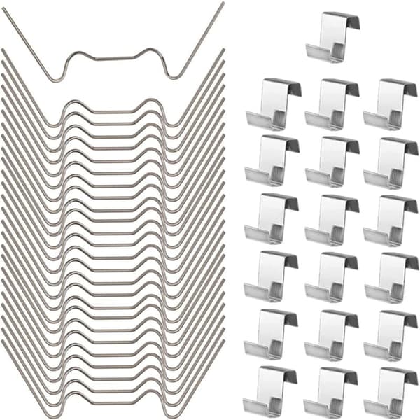 50x glasklemmer og 50x Z overlappende clips - 100 stk. tilbehør til udskiftning af drivhusglas