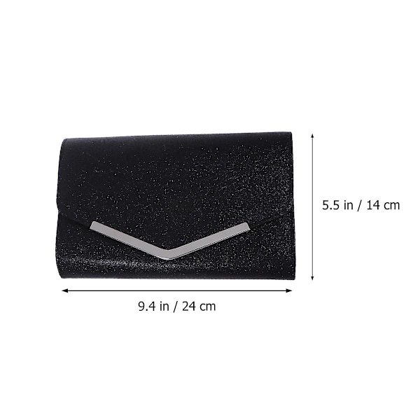 Aften taske håndtaske bryllup fest besked taske clutch taske pung enkel kæde taske til kvinder damer (sort)