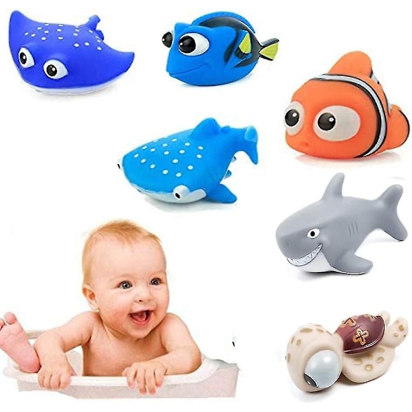 Finding Dory Nemo badeleker badeleker for baby & småbarn leker dusj og svømming 6 stk