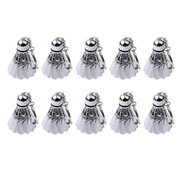 10x Kreativt Metal Badminton Nøglering Tre-dimensionelt Badminton Turnering Souvenir Nøglering Sp