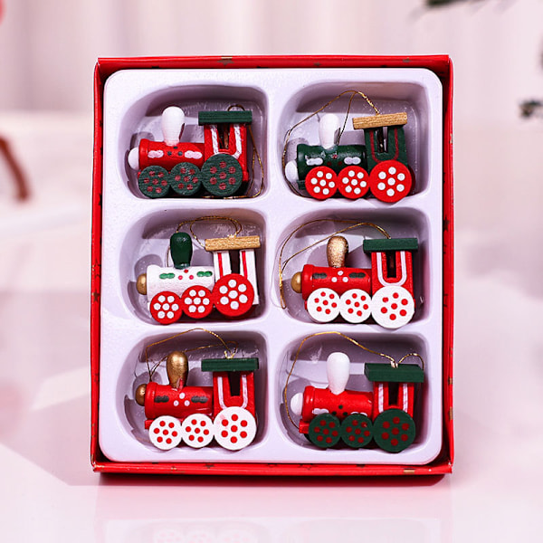 2-pack Trä Mini Julpynt Julgranspynt för Strumpfyllning Fyllmedel Semesterprydnader