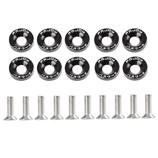 10 st Bilskruvar för Tuning Spacer Licensskylthållare Dekorativa Spacers Jdm Biltuning M6 Spacer Skruvar