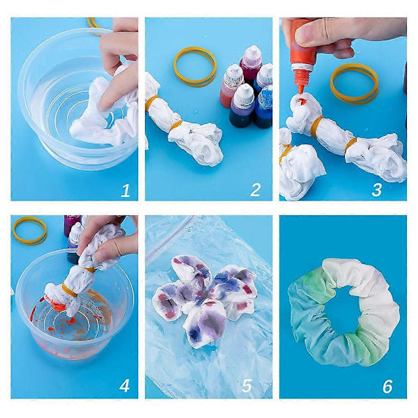 Elastiske hårbånd til piger, hvide scrunchies til batikfarvning, hårelastikker, DIY-hårscrunchies, bløde elastikker, hårtilbehør Multicolor