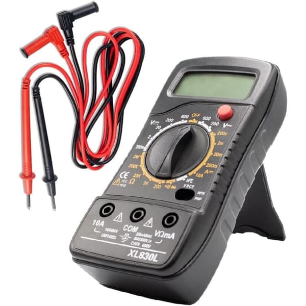 Digitalt multimeter 2000 teller Cat III 1000V med testledninger