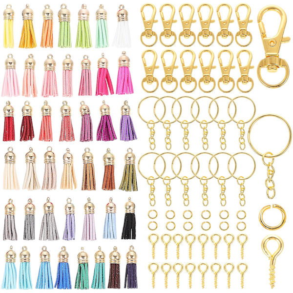 1 set DIY-nyckelringar tofsar hummerklor nyckelberlocker DIY tofs nyckelring material