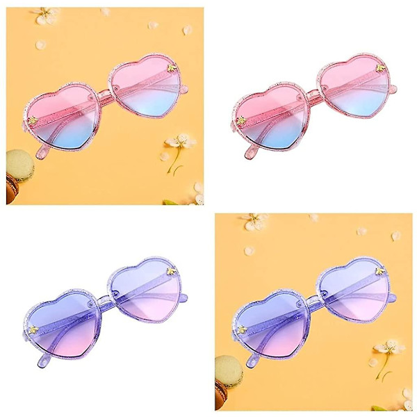 Pink Hjerteformede Solbriller Børn Hippie Solbriller Uv400 Hjerte Solbriller Søde