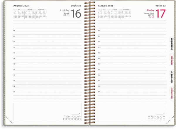 Kalender 2025 Dagbok Twist beige