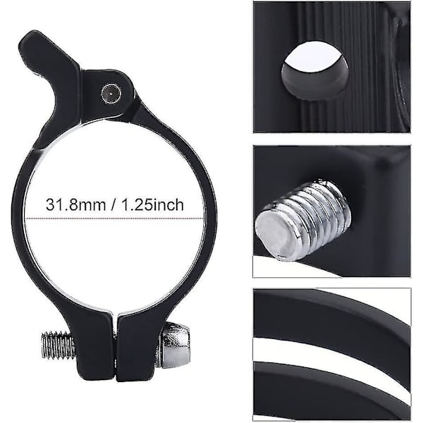 Front Derailleur Klemme, Justerbar Front Derailleur Adapter Klemme Til Vej Eller Mountainbike Cykel Tilbehør(1stk, Sort)