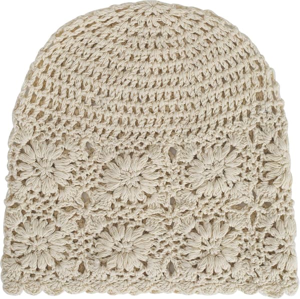 Kvinder Bomuld Hæklet Slouchy Beanie Hat Håndlavet Strik