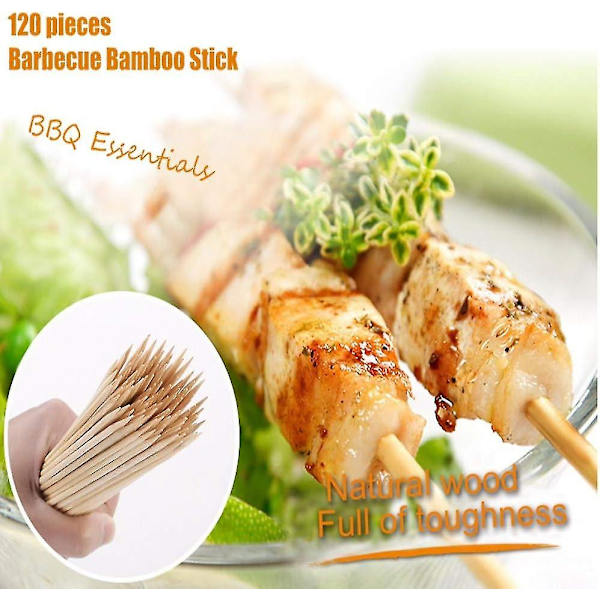 200 stk trespyd i bambus for grillspyd, grillpinner for grillfester, grønnsaker, frukt, familiefester (2,5 mm * 25 cm)