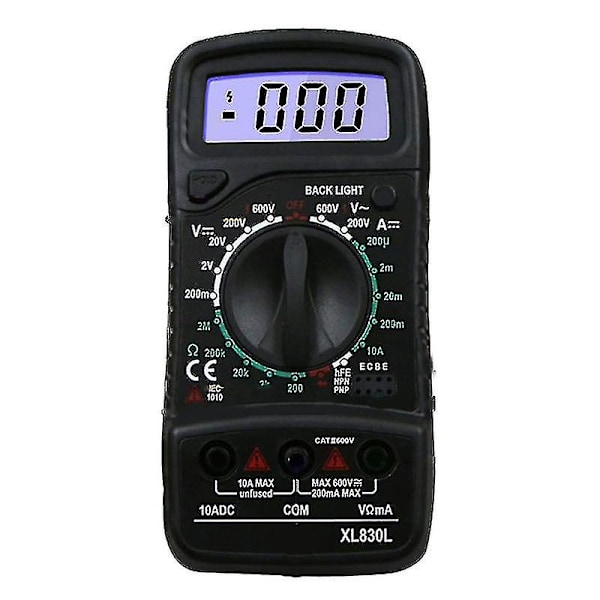 Digital Multimeter Lcd-skärm Display Bärbar Spänning Resistans Testverktyg Med Bakgrundsbelysning Xl830l