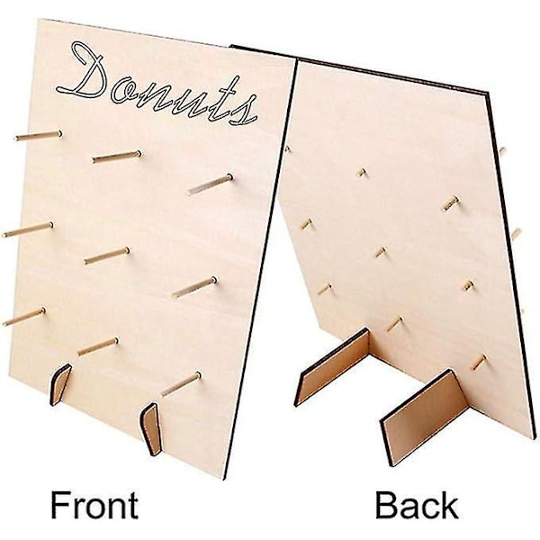 Træ Donut Stativ Display Doughnut Holder Donuts Rack Væg  Rack Holder Holdbar Donut Holder Til Bryllup 30*40cm