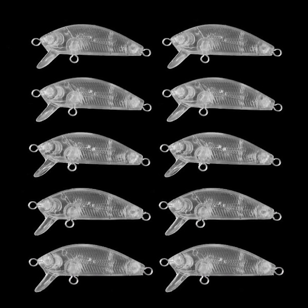 20 stk. fiske lokkemad krop 5cm 2.7g umalet crankbait vib minnow wobblers hård agn blanke lokkemad