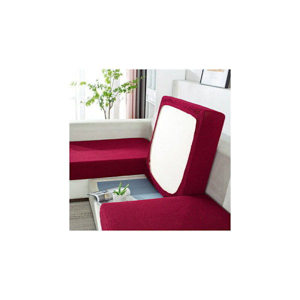 Hörnsoffa Stretch Sittdynskydd Möbelskydd Dammtätt Sofföverdrag Vinröd, 1 Sits (50-63cm)