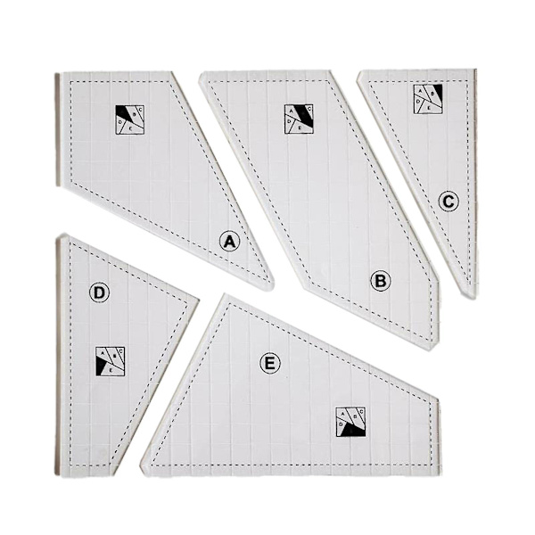 Kreativ quilte-skjæremal Akryl hånd patchwork linjal Diy (1 sett (5 stk)) Z