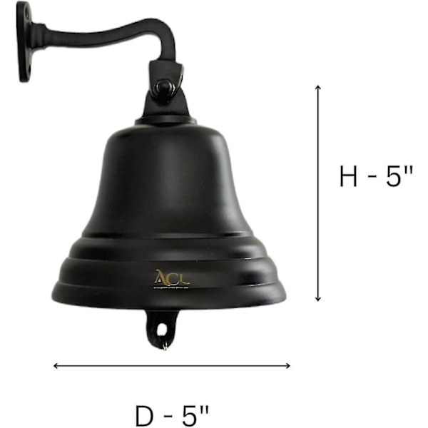 Acl Bartillbehör för hemmapub Handklocka u2013 Väggmonterad barklocka Nautiska dekorationer u2013 Unik svart klocka med skarpa höga ljud Idealisk för