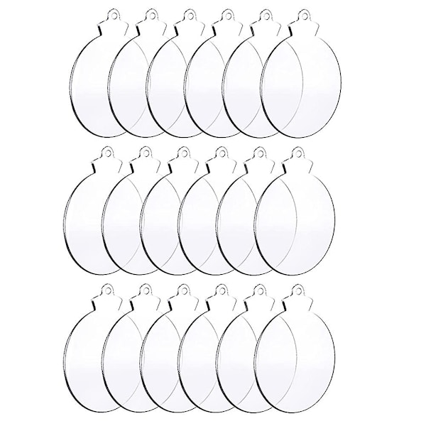 50pcs Round Acrylic Christmas Ornament Blank Transparent Acrylic Ornament With Hole For Diy Craft