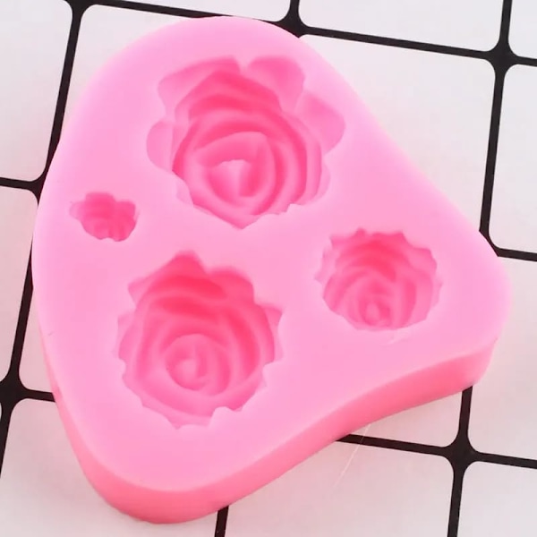 Rosor Form Blomma Silikon Tårtformar Choklad Sockerhantverk Dekorationsverktyg Ros Silikonformar, Non-Stick Tårtchokladform